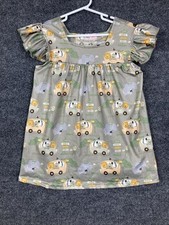 Pete Lucy Girls Size 4T Animals Safari Monkey Lion Green Sleeveless Dress NWT