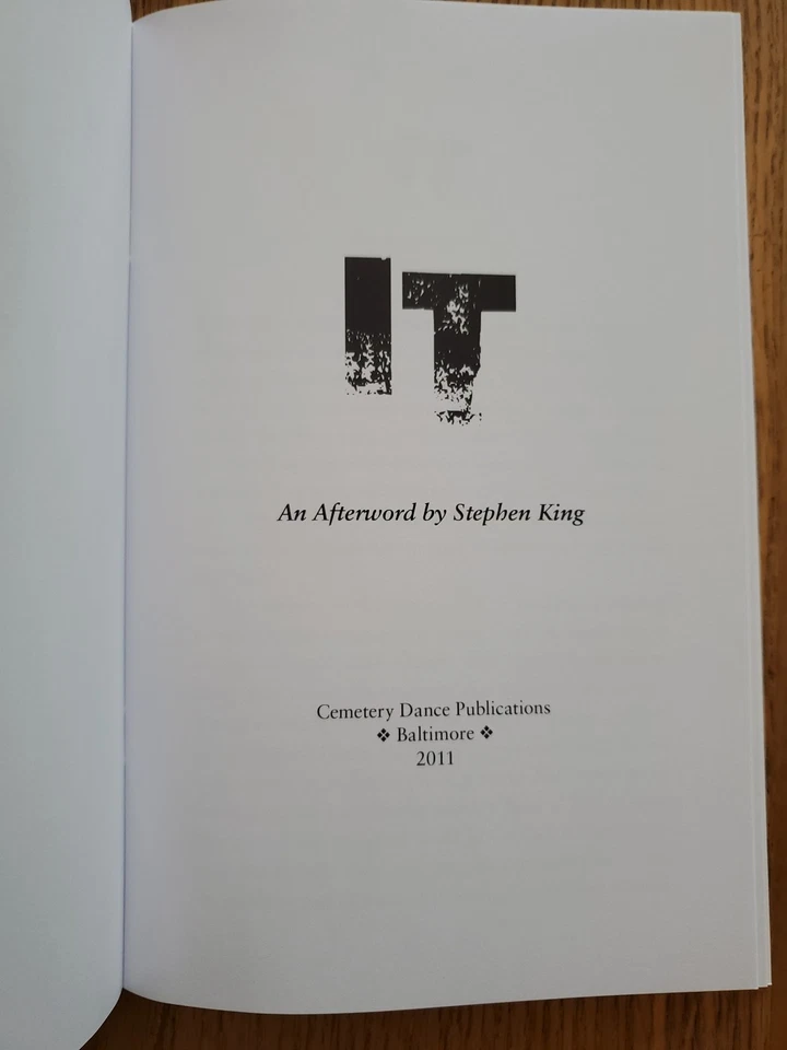 Stephen King - IT An Afterword - Cemetery Dance Limited Edition Chapbook 2011 Foto 2 de 2