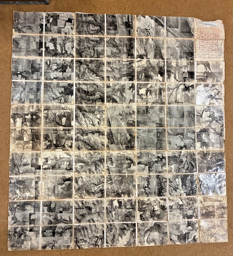 WWI Aerial Photo Linen Map “A” Fort Leavenworth Kansas 68 Real Photos Maj. Baird