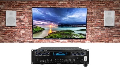 Technical Pro RX113 1500w Home Theater Amplifier Receiver+5.25'' White Speakers