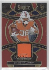 2023 Panini Select Rookie Swatches Red Prizm Jaleel McLaughlin #RSW-JMC 16em