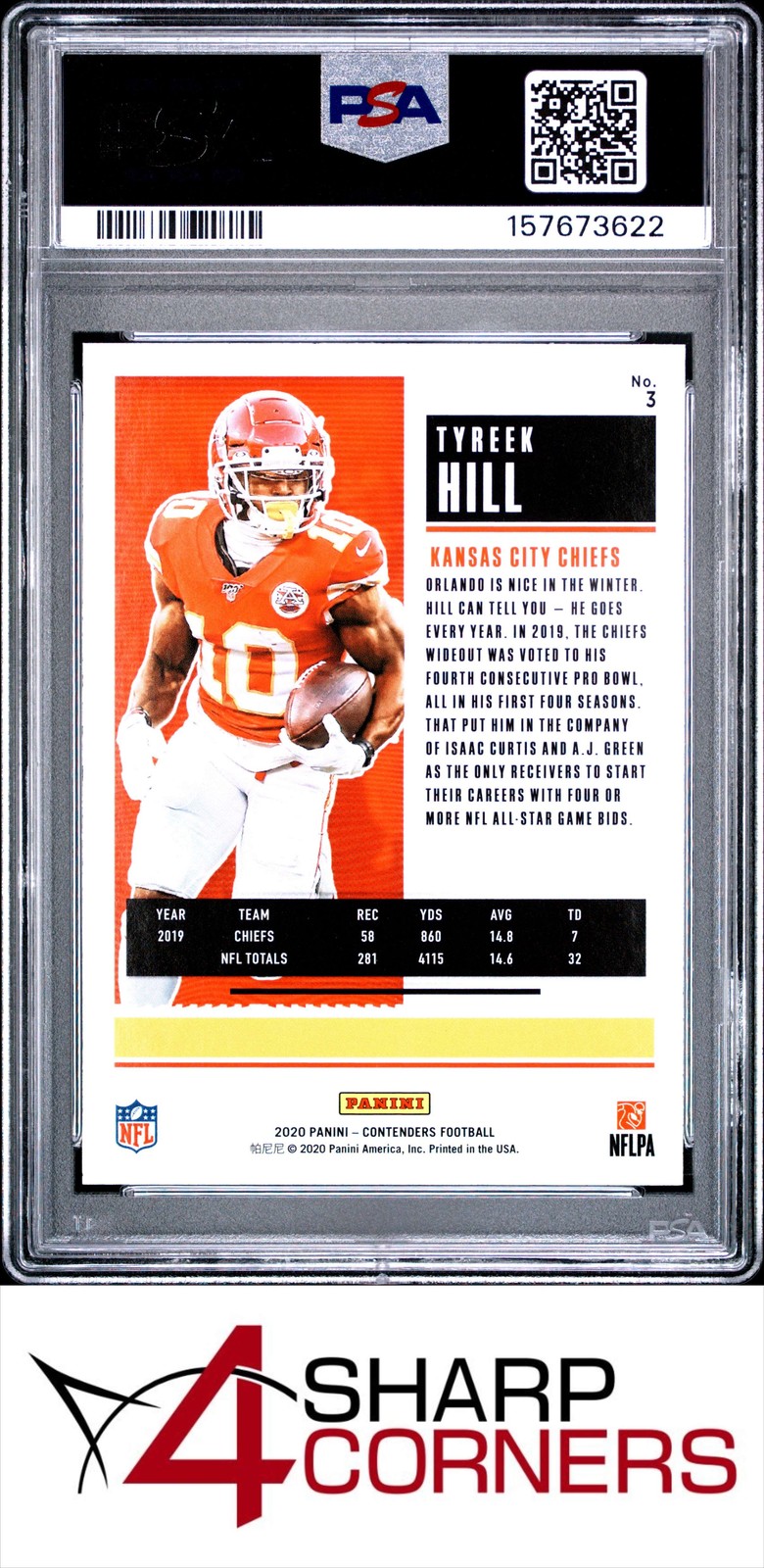 2020 PANINI CONTENDERS #3 TYREEK HILL CHIEFS PSA 10 view 2