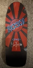 RARE SIGNED ChristIan Hosoi Rising Sun Sims Skateboard Deck Blk Pig AUTOGRAPHED