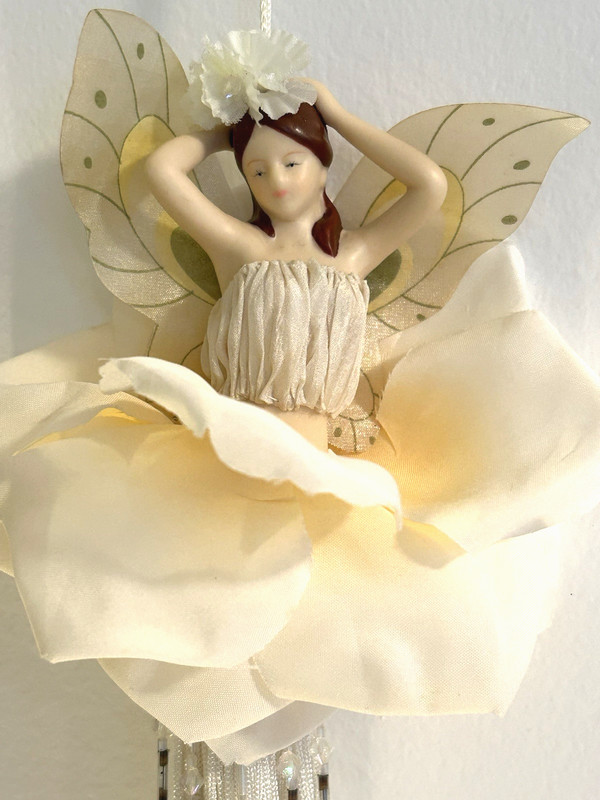 PUTTING ON THE RITZ Flower Fairy Hanging Tassel Ivory 11" New Unused