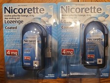 2x Nicorette 4mg  40 Ice Mint Coated Nicotine Lozenges Exp. 02/28