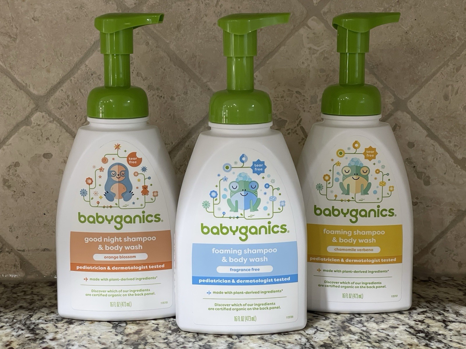 VARIETY PACK of 3 - Babyganics Baby Shampoo + Body Wash Pump