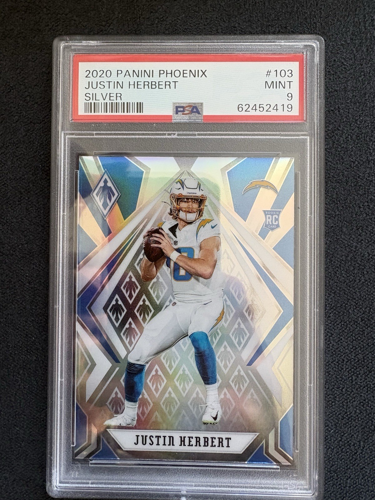 Justin Herbert 2020 Panini Phoenix #103 Silver Rookie PSA 9 RC Chargers