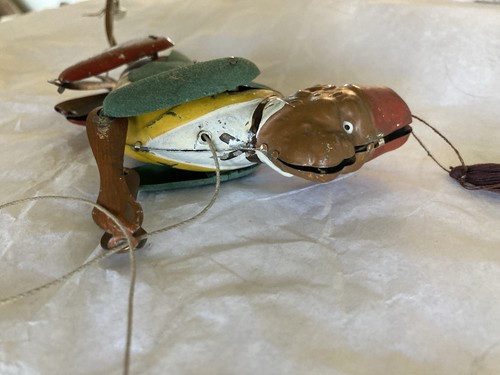 Vintage Lehman German Tin Litho Climbing Monkey Toy He Works - Picture 5 of 16