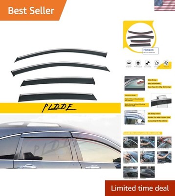 Durable PVC 4-Piece Smoke Tint Window Visors with Chrome Trim for CR-V