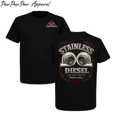 Stainless Diesel 5 Blade Mafia T-Shirt, Twin Turbo Diesel Performance Graphic Te