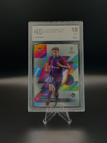 Lamine Yamal 2023-24 Topps Finest UEFA #50 RC BCCG 10 Barcelona Rookie