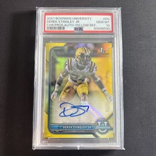 2021 Bowman U Chrome Pros. Derek Stingley Jr Auto Yellow /75 Yellow Refractor