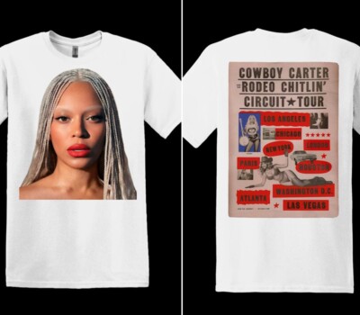 Beyoncé Cowboy Carter Tour Black And White T Shirt Reprint