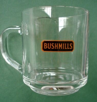 Vtg Bushmills Irish Whiskey Clear Glass 8 oz. Coffee Cup Mug