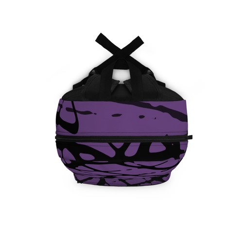 Purple, Black Graffiti & Hearts Backpack, School Bag, Cute Gift for Students - Picture 5 of 5