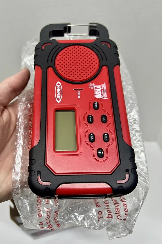 NEW !  JENSEN Portable AM/FM Weather Radio with Weather Alert - Red - Image 4 of 4