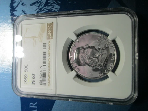 1959 PROOF BENJAMIN FRANKLIN HALF DOLLAR - NGC PF 67 - BEAUTIFUL SILVER COIN