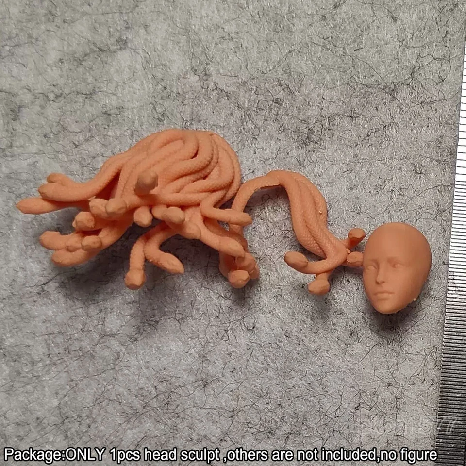 Cabeza de soldado en blanco esculpida cabeza de mujer Medusa 1/18 sin pintar para figura de 3,75"" Foto 2 de 2