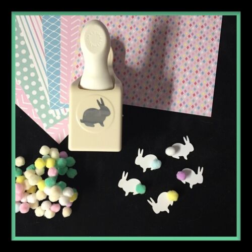 Martha Stewart SITTING BUNNY Punch & Stampin' Up! DSP and pom poms too!