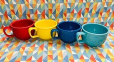 NEW FIESTAWARE retired HLC 18 oz Jumbo Mug set of 4 Mixed Colors Soup Cup