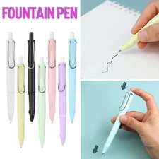 NEW Plastic Retractable Fountain Pen Press Type Ink PensMm