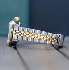 Rolex Lady Datejust Two-Tone Gold Steel Green Vignette Diamond Dial Watch 26mm 3