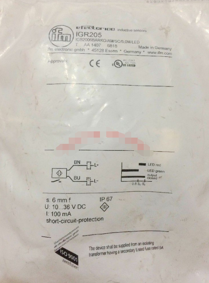 One New IFM IGR205 Proximity Switch Sensor IGR205 Free Shipping 