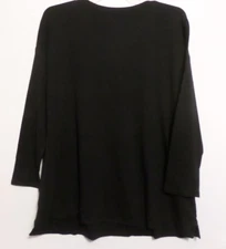 NWT-J JILL SIMPLY SUPIMA SCOOP NECK LS TUNIC/TOP-LARGE-BLACK-SO SOFT!