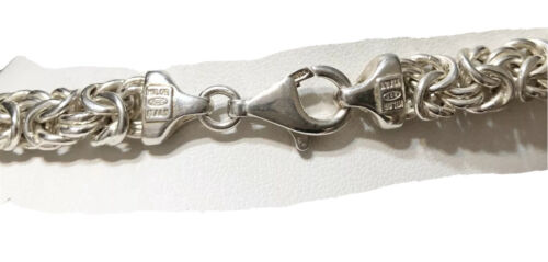 Collana catena grano tessuto bizantino argento sterling 925 fine Milor Italy 17" - Foto 2 di 5