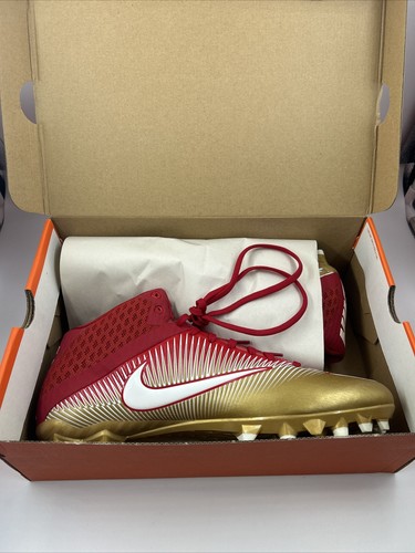 Nike VPR Men's Size 14 Vapor Speed TD Cleats Red Gold White - 846443-728 - Picture 8 of 9