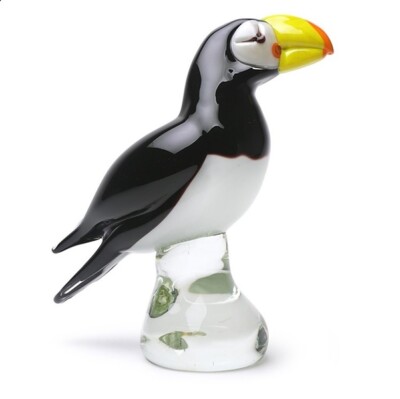 Gallery Puffin Bird Art Glass Figurine Dynasty Gallery Collectible New
