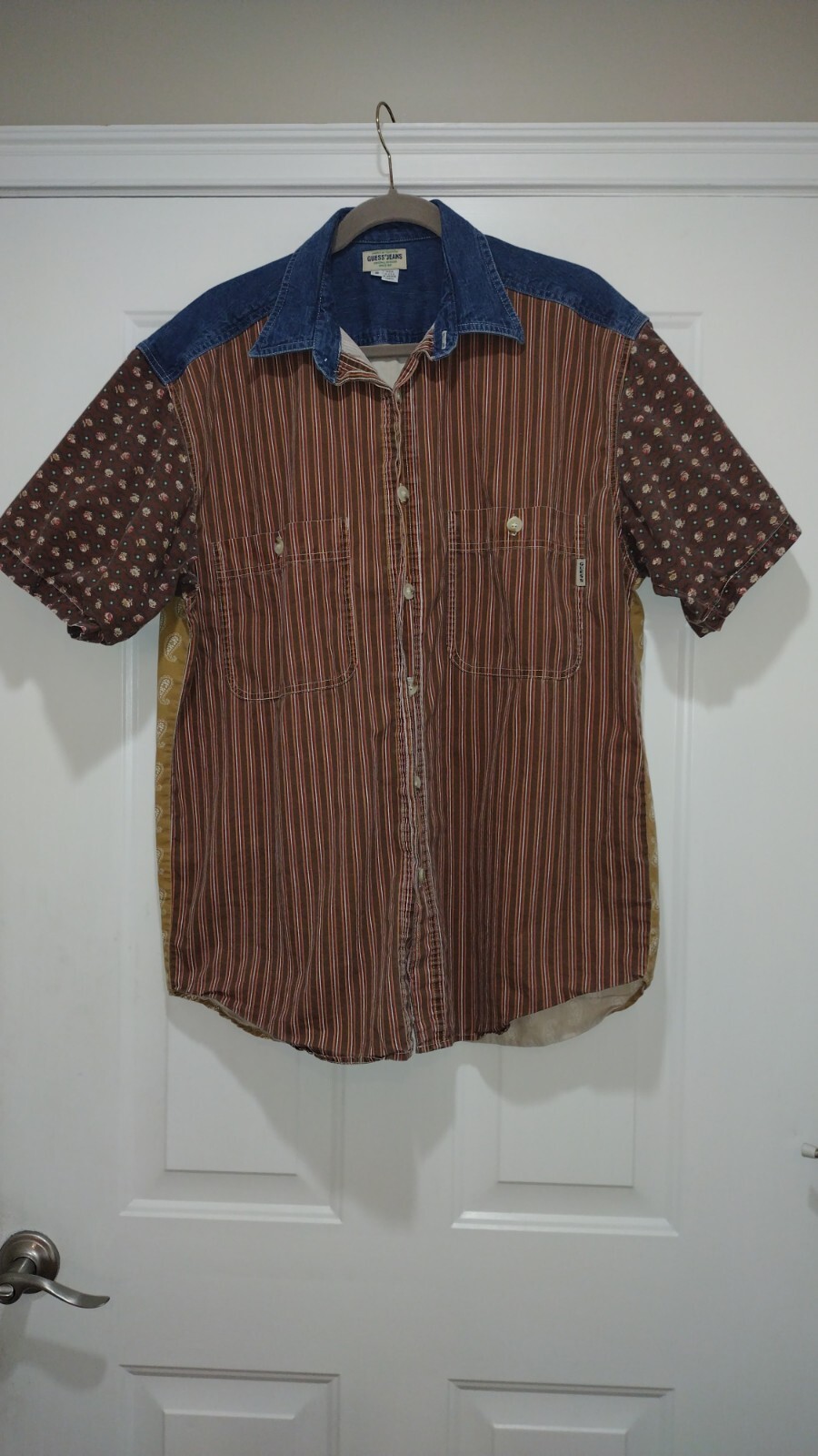 Guess Vintage Multiple Pattern Button Down Shirt … - image 2