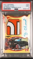 2021 Certified JA'MARR CHASE Jumbo Logo Patch Gold Mirror Holo RPA 13/25 pop 1