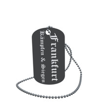Dog Tag Flag Frankfurt Fight Win Dog Tag Aluminium 30 x 50mm