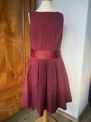 TOMMY HILFIGER Kleid * Festlich Edel Brokat Look ROT * Gr. 164 NEUWERTIG
