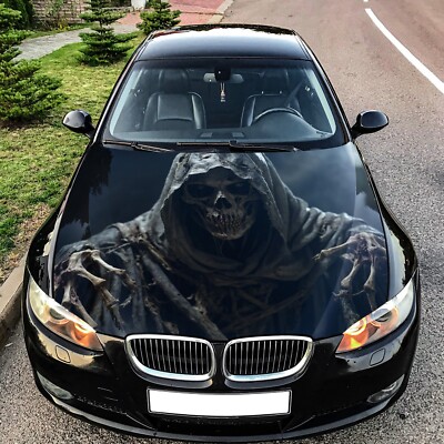 Skull Grim Reaper Car Hood Wrap Decal Vinyl Sticker Graphic For Car and Truck