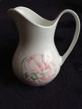 Royal Doulton Milk/ Water Pitcher Pink Peony Green Leaves 6" Bone China