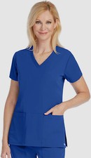  175 Barco Women's Blue Grey's Anatomy Short Sleeve V-Neck 3 Pocket Scrub Top XS