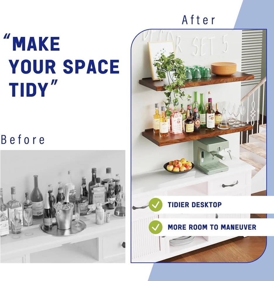 4 Heavy Duty Black Cast Iron Shelf Brackets, 8 Inch Floating Shelf Supports 20cm - Image 4 of 4