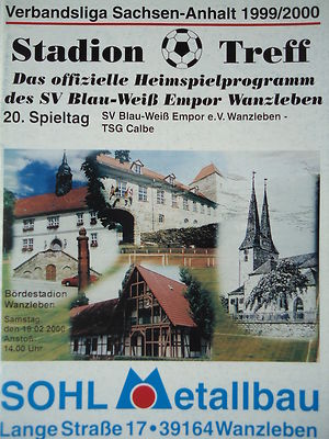 Programme 1999/00 Blue White Empor Wanzleben-TSG Calbe