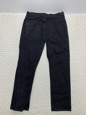 George Men's Jeans 34x32 Approx 34x31 Straight Leg Black Denim