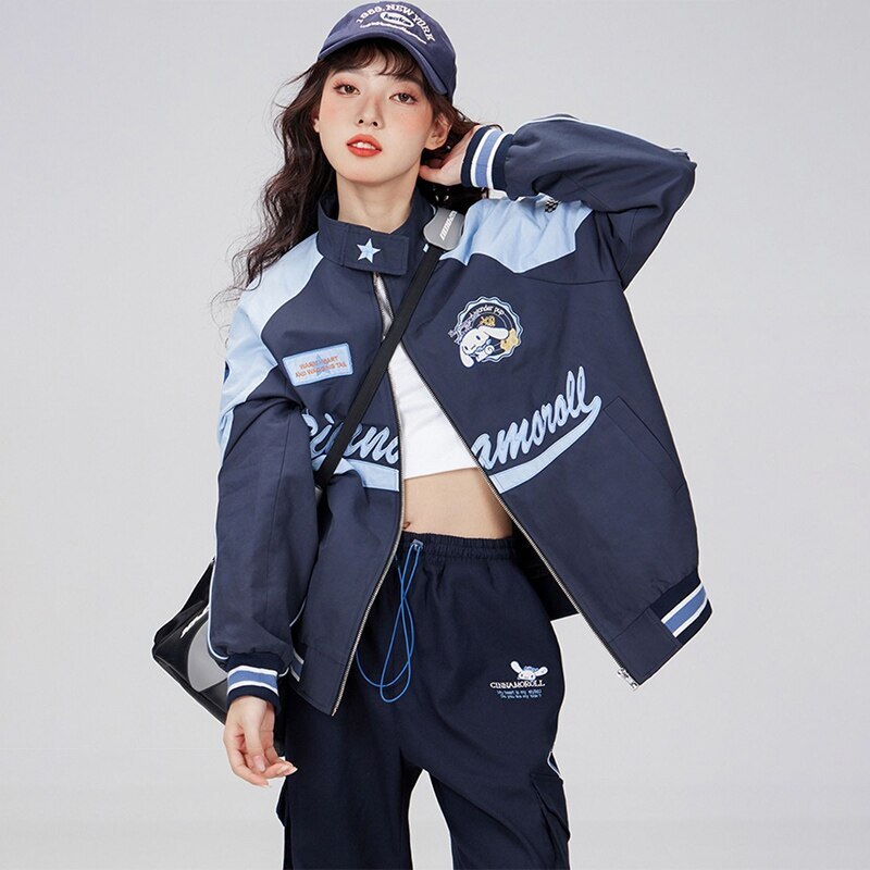 Cinnamonroll Wind Biker Punching Tops Loose Jacket anime overcoat cartoon  new | eBay