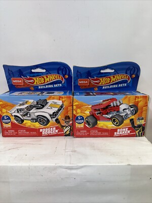 Hot Wheels Mega Construx Lot X2 Bone Shaker & Rodger Dodger Building Set New