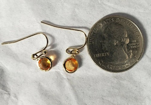 Juego de collar y pendientes, 2 capas, cristal color ámbar, metal color oro - Imagen 3 de 3