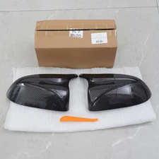 2x Carbon Fiber M Style Mirror Cover Cap For BMW X3 X4 X5 X6 X7 G01 G03 G06 G05