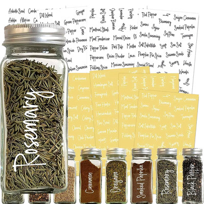 Clear Stickers For Spice Jars Label Words In Black And White  274pc