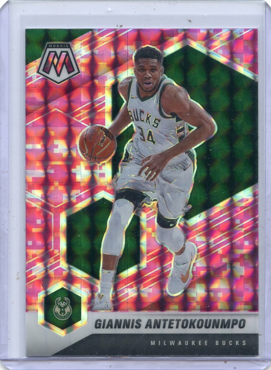 2020-21 MOSAIC #80 GIANNIS ANTETOKOUNMPO "PINK CAMO PRIZM" MILWAUKEE 031122