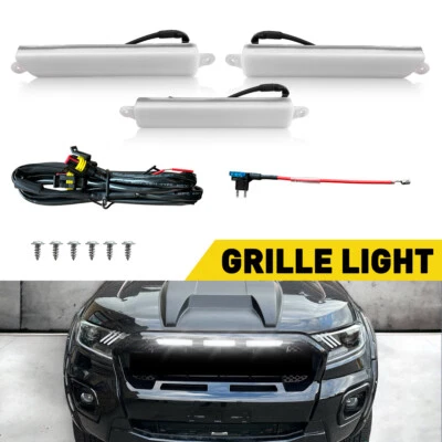Fit Ford Ranger 2015-2023 T7 T8 Front Bumper Grille Grill White Led Light UK - Image 1 of 4