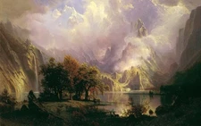 perfect oil painting handpainted on canvas "Rocky Mountain Landscape"N3868