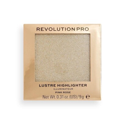 REVOLUTION PRO LUSTRE HIGHLIGHTER / ILLUMINATOR - PINK ROSE -BEAUTIFUL CASE! HTF